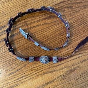 Vintage Navajo Concho Belt, Leather and Silver, Signed (90s), Authentic